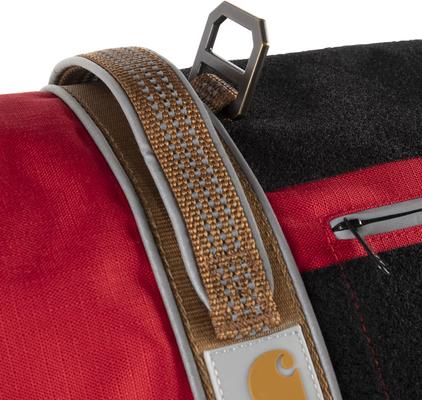 Show full view: Carhartt Nylon Ripstop Reflective Service Dog Harness, High Risk Red/Carhartt Brown, Large: 25 to 38-in chest slide 3 of 5