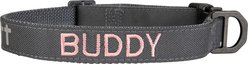 Carhartt Personalized Embroidered Field Reflective Wordmark Adjustable Dog Collar, Gravel, Large: 18 to 26-in neck, 1-in wide