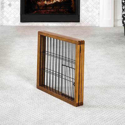 Show full view: Carlson Pet Products 20-in Freestanding Dog Gate, Brown, Large slide 5 of 6