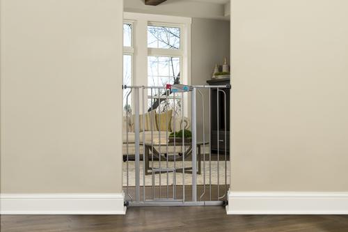 Show full view: Carlson Pet Products 36-in Extra Tall Dog Gate, Large, Silver slide 2 of 3