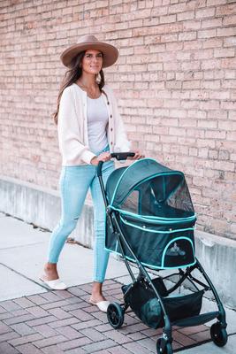 Show full view: Carlson Pet Products Deluxe Dog Stroller, Black, Large, Collapsable, Travel slide 1 of 7