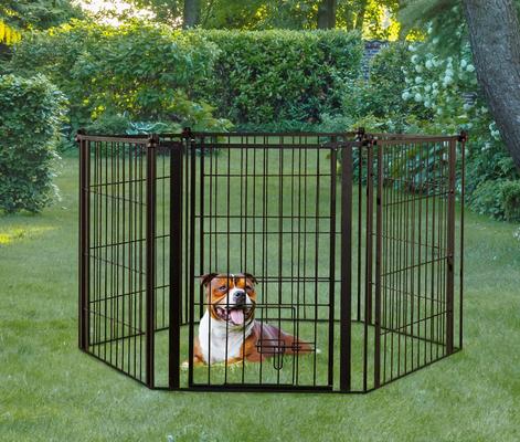 Show full view: Carlson Pet Products Weatherproof Outdoor Super Wide Dog Gate, Black slide 2 of 4