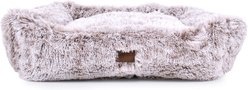 Carolina Pet Faux Fur Kuddler Bolster Dog Bed with Removable Cover, Brown, Large