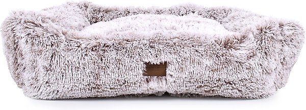 Show full view: Carolina Pet Faux Fur Kuddler Bolster Dog Bed with Removable Cover, Brown, Large slide 1 of 8