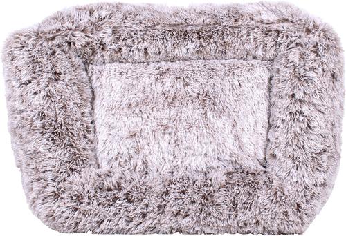 Show full view: Carolina Pet Faux Fur Kuddler Bolster Dog Bed with Removable Cover, Brown, Large slide 5 of 8