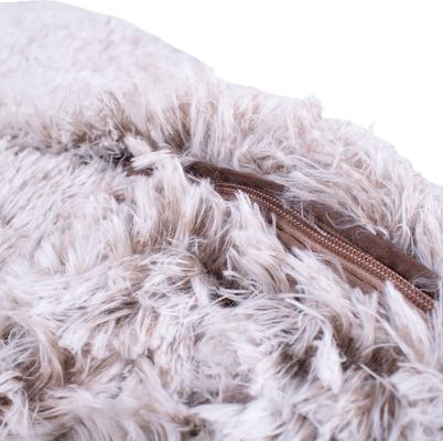 Show full view: Carolina Pet Faux Fur Kuddler Bolster Dog Bed with Removable Cover, Brown, Large slide 7 of 8