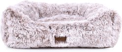 Carolina Pet Faux Fur Kuddler Bolster Dog Bed with Removable Cover, Brown, Medium