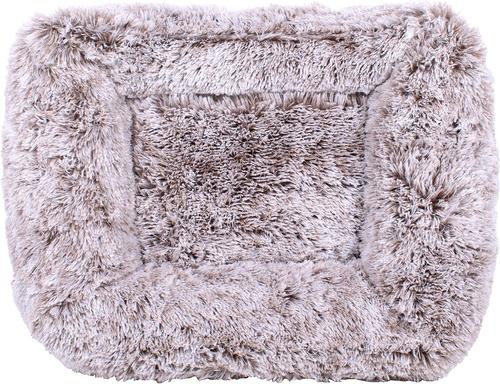 Show full view: Carolina Pet Faux Fur Kuddler Bolster Dog Bed with Removable Cover, Brown, Medium slide 5 of 9