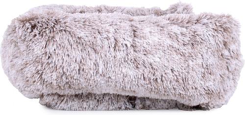 Show full view: Carolina Pet Faux Fur Kuddler Bolster Dog Bed with Removable Cover, Brown, Medium slide 3 of 9