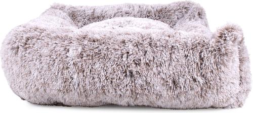 Show full view: Carolina Pet Faux Fur Kuddler Bolster Dog Bed with Removable Cover, Brown, X-Large slide 4 of 9