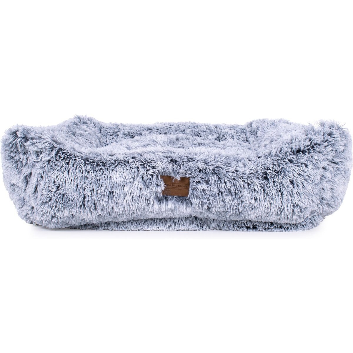 Carolina Pet Faux Fur Kuddler Bolster Dog Bed with Removable Cover, Grey, Large