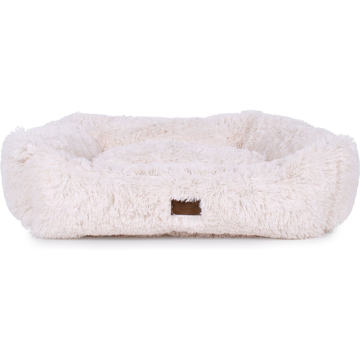 Carolina Pet Faux Fur Kuddler Bolster Dog Bed with Removable Cover, White, Large