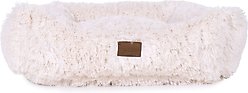 Carolina Pet Faux Fur Kuddler Bolster Dog Bed with Removable Cover, White, Medium