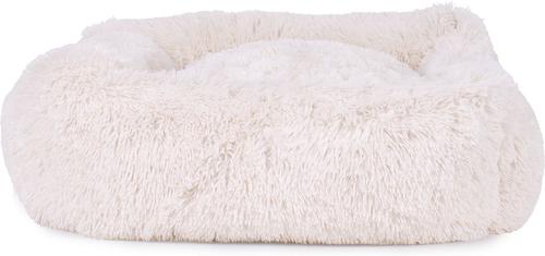 Show full view: Carolina Pet Faux Fur Kuddler Bolster Dog Bed with Removable Cover, White, X-Large slide 4 of 9