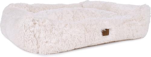 Show full view: Carolina Pet Faux Fur Kuddler Bolster Dog Bed with Removable Cover, White, X-Large slide 3 of 9