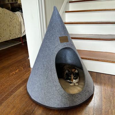Show full view: Carolina Pet Felt Teepee Cat Bed, Charcoal slide 5 of 6