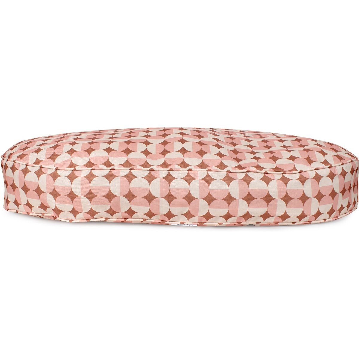 Carolina Pet Oval Lounger Pillow Dog Bed with Removable Cover, Rosy Geo, Large