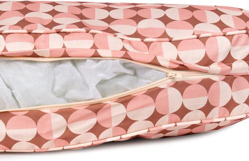 Show full view: Carolina Pet Oval Lounger Pillow Dog Bed with Removable Cover, Rosy Geo, X-Large slide 8 of 11
