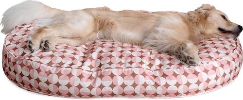Show full view: Carolina Pet Oval Lounger Pillow Dog Bed with Removable Cover, Rosy Geo, X-Large slide 7 of 11