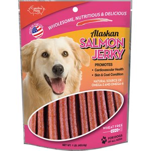 Carolina Prime Pet Alaskan Salmon Jerky Dog Treats, 1-lb bag