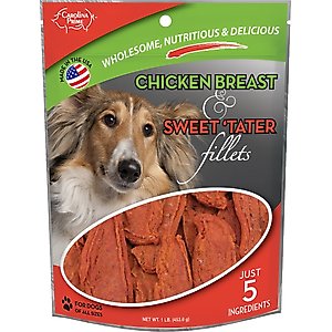 Carolina Prime Pet Chicken Breast & Sweet 'Tater Fillets Dog Treats, 1-lb bag