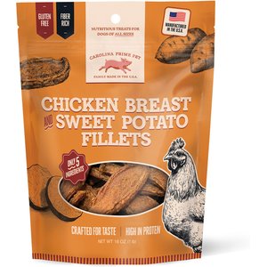 Carolina Prime Pet Chicken Breast & Sweet 'Tater Fillets Dog Treats, 1-lb bag