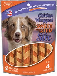 Carolina Prime Pet Chicken Wrapped Sweet 'Tater Stix Dehydrated Dog Treats, 12-oz bag
