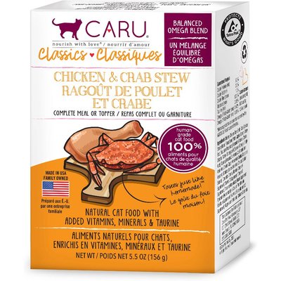 Caru Caru Classic Chicken & Crab Stew Grain-Free Wet Cat Food, 5.5-oz, case of 12
