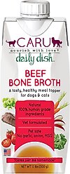 Caru Daily Dish Beef Broth Human-Grade Dog & Cat Wet Food Topper, 1.1-lb bottle