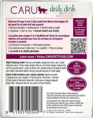 Show full view: Caru Daily Dish Beef Stew Grain-Free Wet Dog Food, 12-oz, case of 12 slide 3 of 10