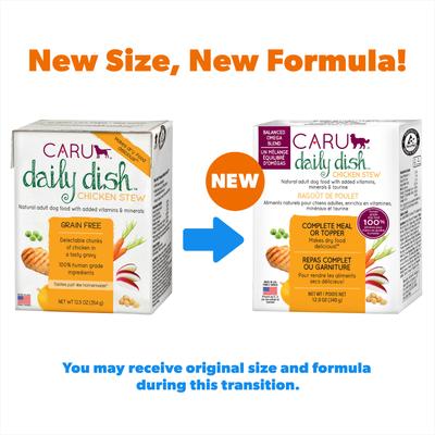 Show full view: Caru Daily Dish Chicken Stew Grain-Free Wet Dog Food, 12-oz, case of 12 slide 3 of 10