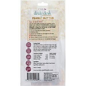 Caru Daily Dish Smoothies Peanut Butter Flavored Lickable Dog Treats, 0.5-oz tube, 4 count
