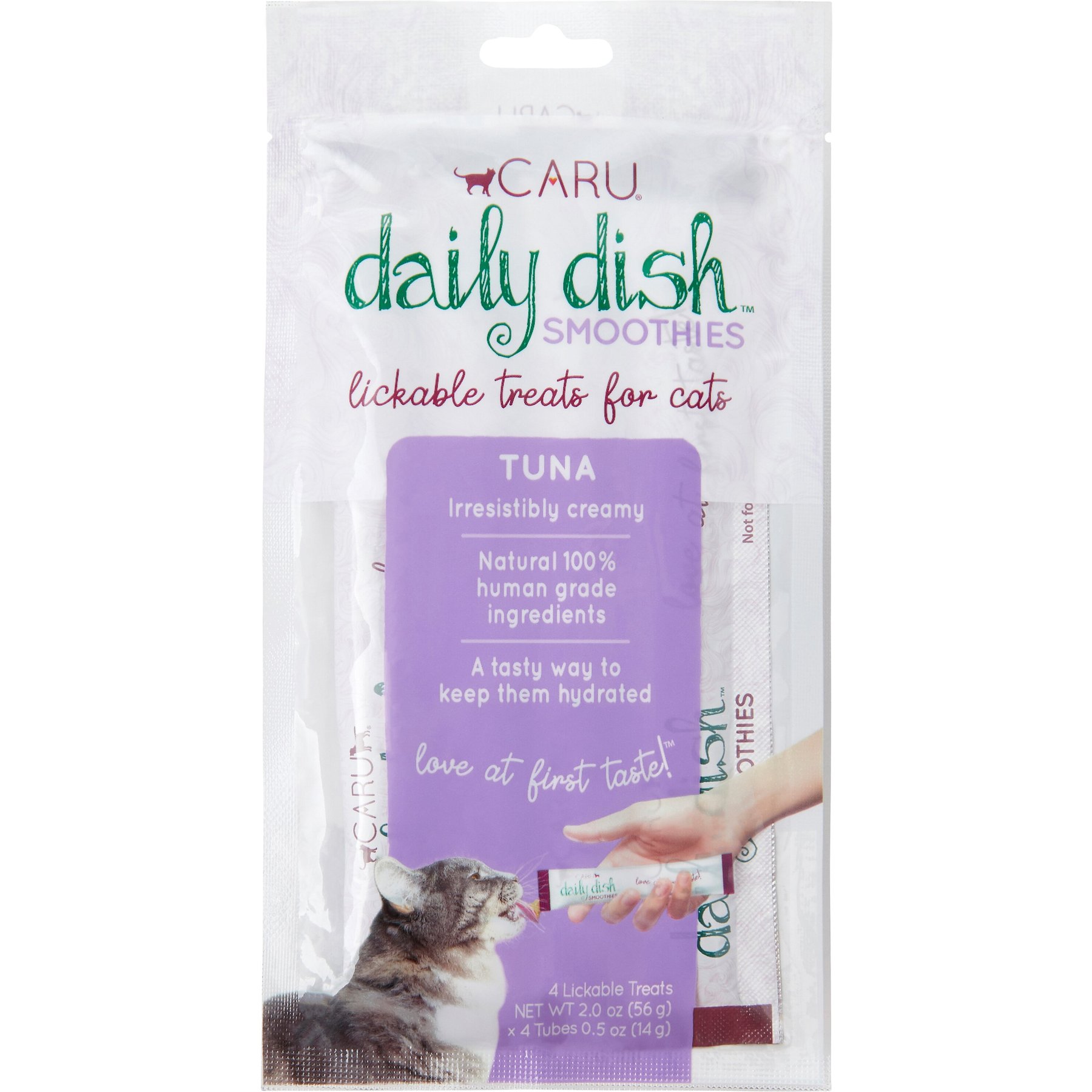 Caru Daily Dish Smoothies Tuna Flavored Lickable Cat Treats, 0.5-oz tube, bundle of 24