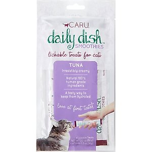 Caru Daily Dish Smoothies Tuna Flavored Lickable Cat Treats, 0.5-oz tube, 4 count