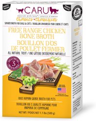 Caru Free Range Chicken Bone Broth Human-Grade Dog & Cat Wet Food Topper, 1.1-lb box