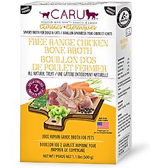 Caru Free Range Chicken Bone Broth Human-Grade Dog & Cat Wet Food Topper, 1.1-lb box