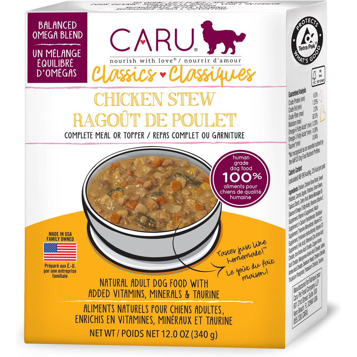 Caru Real Chicken Stew Wet Dog Food, 12.5-oz, case of 12