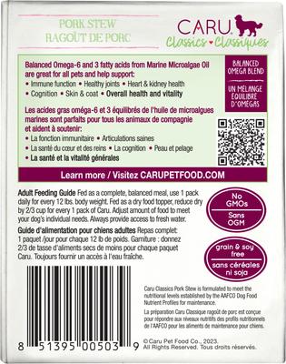 Show full view: Caru Real Pork Stew Grain-Free Wet Dog Food, 12-oz, case of 12 slide 3 of 11