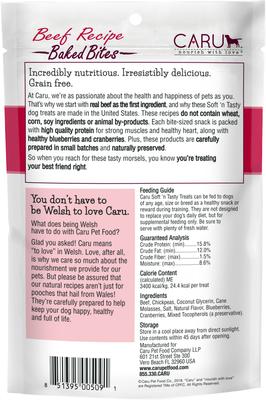 Show full view: Caru Soft 'n Tasty Baked Bites Beef Recipe Grain-Free Dog Treats, 4-oz bag slide 3 of 9