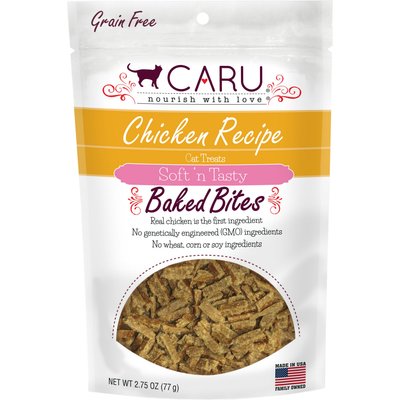 Caru Caru Soft 'n Tasty Baked Bites Chicken Recipe Cat Treats, 3-oz bag