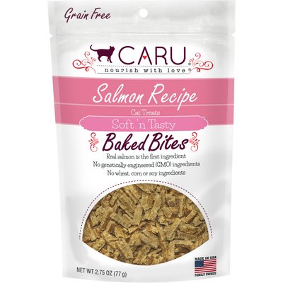 Caru Caru Soft 'n Tasty Baked Bites Salmon Recipe Cat Treats, 3-oz bag