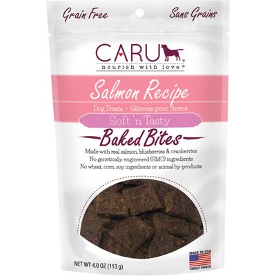 Caru Caru Soft 'n Tasty Baked Bites Salmon Recipe Dog Treats, 4-oz bag