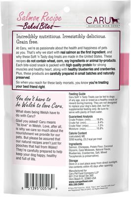 Show full view: Caru Soft 'n Tasty Baked Bites Salmon Recipe Grain-Free Dog Treats, 4-oz bag slide 3 of 6