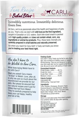 Show full view: Caru Soft 'n Tasty Baked Bites Tuna Recipe Grain-Free Cat Treats, 2.75-oz bag slide 3 of 4