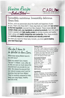 Show full view: Caru Soft 'n Tasty Baked Bites Venison Recipe Grain-Free Dog Treats, 3.5-oz bag slide 3 of 6