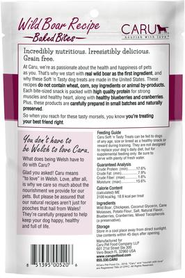 Show full view: Caru Soft 'n Tasty Baked Bites Wild Boar Recipe Grain-Free Dog Treats, 3.5-oz bag slide 3 of 6