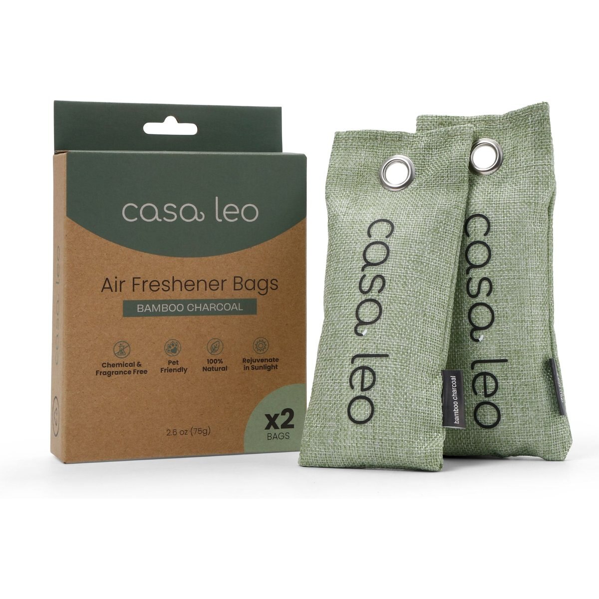 Casa Leo Charcoal Cat Litter Box Replacment Bags, 2 count