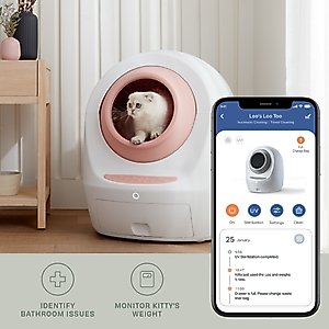 Casa Leo Leo's Loo Too Wifi Enabled Cat Litter Box, Pretty Pink