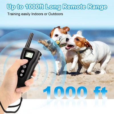 Show full view: Casfuy 1000-ft Remote Rechargeable Waterproof Electric Dog Training Collar, Black, 2 count slide 4 of 9