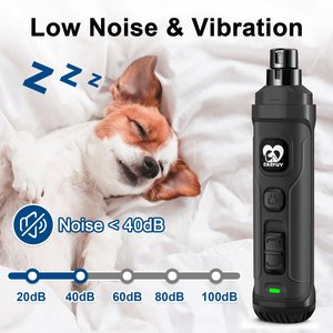 Casfuy 2 LED Light Grooming Dog & Cat Paw Nail Grinder, Grey